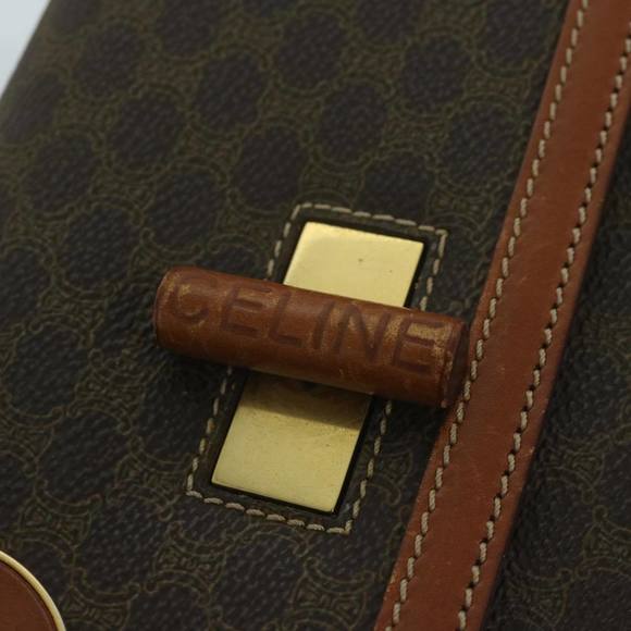 CELINE Macadam Canvas Hand Bag PVC Leather Brown Auth ep2930 - Picture 10 of 16